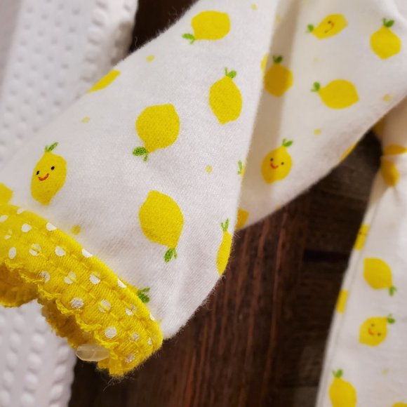 Carter's 6 Month Footed One Piece Yellow Lemons - Picture 7 of 8